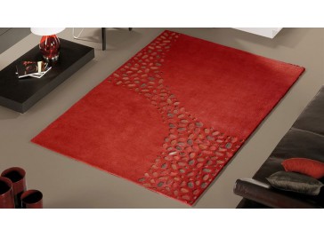Tapis design en laine rouge haut de gamme - Loxton