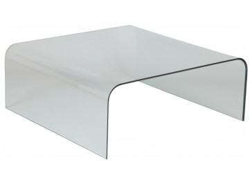 Table basse design verre courbé